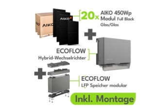 Solaranlage und Speicher mit Montage