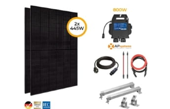Solago 800W Komplettset Balkonkraftwerk Flachdach