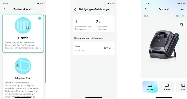 Die AIPER App ist übersichtlich Die AIPER App ist übersichtlich