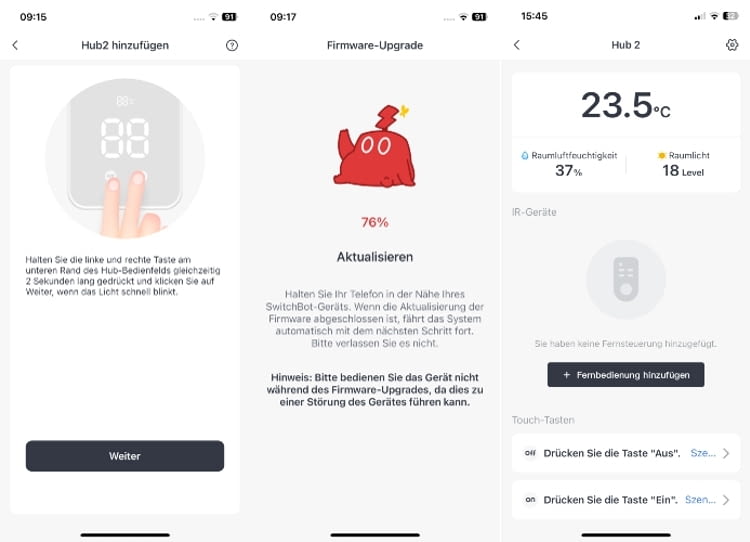 Einrichtung und Firmware Update in der App funktionierten in unserem Test auf Anhieb Einrichtung und Firmware Update in der App funktionierten in unserem Test auf Anhieb