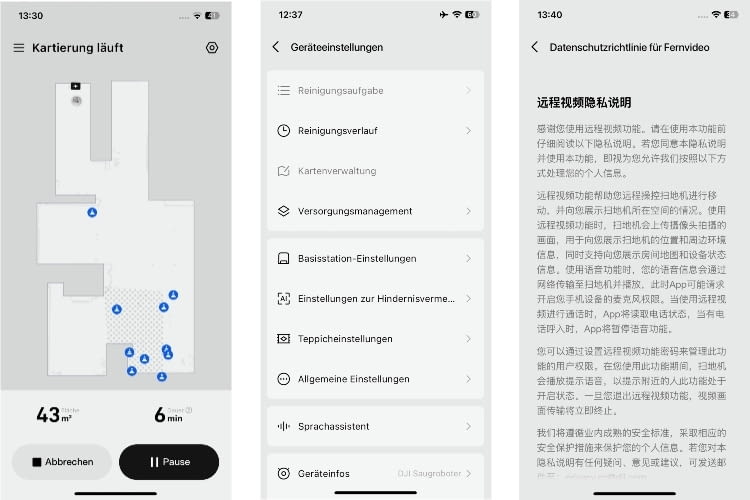 Die DJI Home App ist übersichtlich gestaltet, hatte zum Testzeitpunkt aber noch mit Kinderkrankheiten zu kämpfen Die DJI Home App ist übersichtlich gestaltet, hatte zum Testzeitpunkt aber noch mit Kinderkrankheiten zu kämpfen