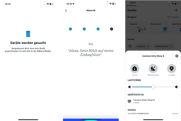 Bei der Einrichtung wird eine Stimmen-ID erstellt die Alexa dabei hilft Stimmen zuverlässiger zu erkennen Bei der Einrichtung wird eine Stimmen-ID erstellt die Alexa dabei hilft Stimmen zuverlässiger zu erkennen