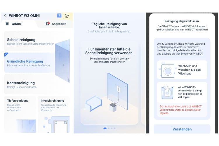 Die ECOVACS App bietet 7 verschiedene Reinigungsmodi und diverse individuelle Funktionen. Während der Reinigung wird der Nutzer immer auf dem Laufenden gehalten. Die ECOVACS App bietet 7 verschiedene Reinigungsmodi und diverse individuelle Funktionen. Während der Reinigung wird der Nutzer immer auf dem Laufenden gehalten.