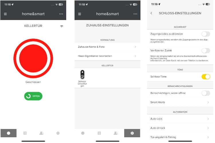 Die Yale Home App ist schlicht und übersichtlich gestaltet Die Yale Home App ist schlicht und übersichtlich gestaltet