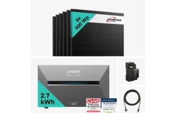Yuma 3.000 W Balkonkraftwerk Komplettset mit Anker SOLIX 3 Pro