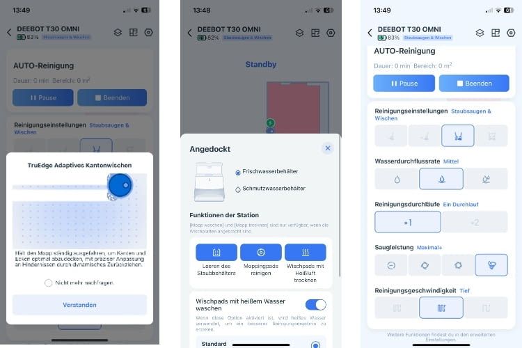 Die Steuerung der Funktionen des T30 Omni erfolgt über die dazugehörige App Die Steuerung der Funktionen des T30 Omni erfolgt über die dazugehörige App