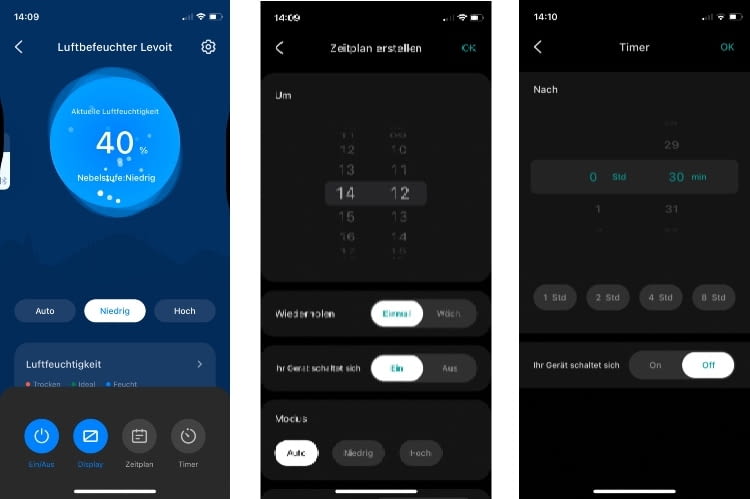 Die App beim Levoit Luftbefeuchter Test hat uns überzeugt Die App beim Levoit Luftbefeuchter Test hat uns überzeugt