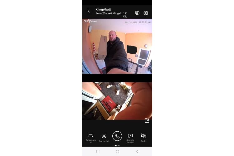 Die eufy Doorbell E340 deckt mit ihren zwei Kameras eine große Fläche ab. Die eufy Doorbell E340 deckt mit ihren zwei Kameras eine große Fläche ab.