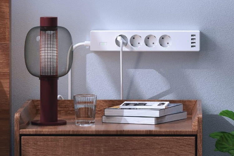 Die Mehrfachsteckdose von Meross ist an der Wand montierbar Die Mehrfachsteckdose von Meross ist an der Wand montierbar