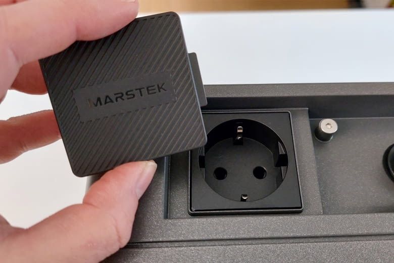 An dieser Notstromsteckdose können Haushaltsgeräte angeschlossen werden An dieser Notstromsteckdose können Haushaltsgeräte angeschlossen werden