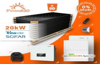 PVundSO 20 kWp Solaranlage + 20.48kW Speicher