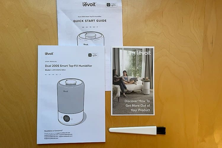 Das Zubehör des Levoit war übersichtlich Das Zubehör des Levoit war übersichtlich