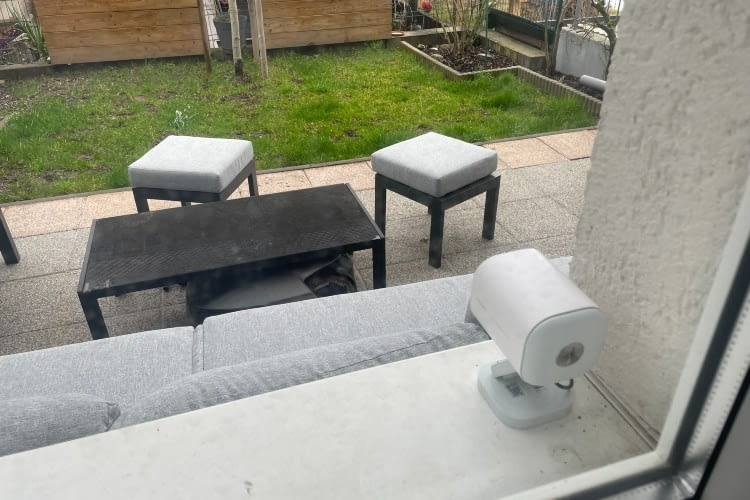 In unserem Test überwachte die Aqara Kamera einen Garten In unserem Test überwachte die Aqara Kamera einen Garten