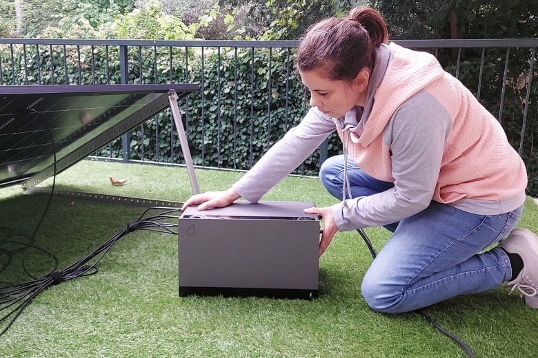 Bei diesem Speicher ist für Notfälle ein Feuerlöschsystem integriert Bei diesem Speicher ist für Notfälle ein Feuerlöschsystem integriert