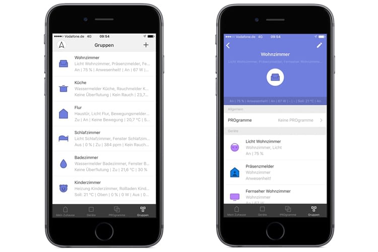 Die AFRISOhome-App ermöglicht das Zusammenfassen smarter Komponenten zu Gruppen Die AFRISOhome-App ermöglicht das Zusammenfassen smarter Komponenten zu Gruppen