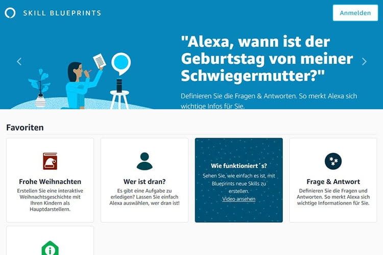 Alexa bietet einen Katalog von vorgefertigten Skills, die auf eine persönliche Anpassung warten Alexa bietet einen Katalog von vorgefertigten Skills, die auf eine persönliche Anpassung warten