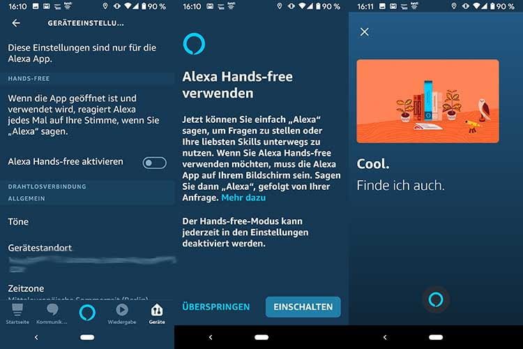 Alexa Hands-free ist auf dem Smartphone in der Alexa App schnell eingerichtet Alexa Hands-free ist auf dem Smartphone in der Alexa App schnell eingerichtet