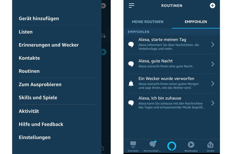 In der Alexa App können Nutzer in wenigen Schritten nützliche Alexa Routinen und Wenn-Dann-Abfolgen zusammenstellen In der Alexa App können Nutzer in wenigen Schritten nützliche Alexa Routinen und Wenn-Dann-Abfolgen zusammenstellen