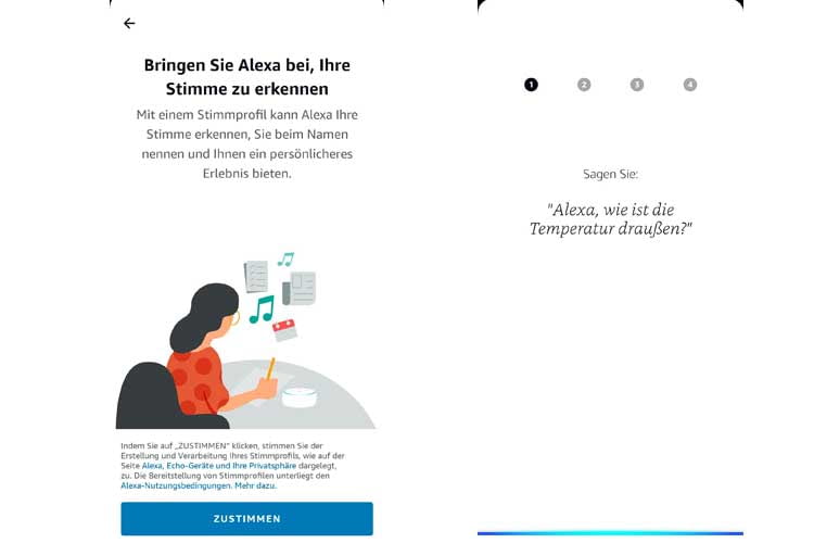 Nutzer können in der Alexa App Stimmprofile erstellen Nutzer können in der Alexa App Stimmprofile erstellen