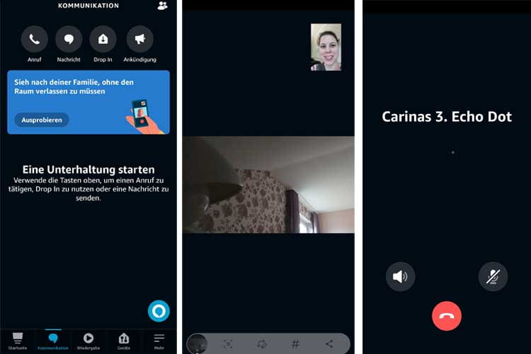 Über die Alexa App lassen sich Echos und Echo Shows anrufen, bei Echo Show sogar per Video-Telefonie Über die Alexa App lassen sich Echos und Echo Shows anrufen, bei Echo Show sogar per Video-Telefonie