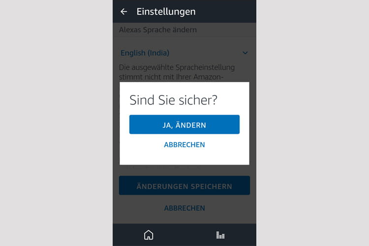 Mit dieser Schaltfläche bestätigen Nutzer die Sprachänderung Mit dieser Schaltfläche bestätigen Nutzer die Sprachänderung