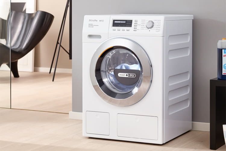 Der Miele WTH 730 WPM Waschtrockner erreicht je nach Wasch- bzw. Trockenmodus Lautstärken von 46 bis 72 dB Der Miele WTH 730 WPM Waschtrockner erreicht je nach Wasch- bzw. Trockenmodus Lautstärken von 46 bis 72 dB