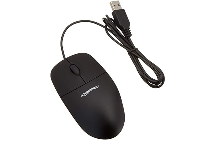 Die Amazon Basics optische Maus verfügt über alle Funktionen die eine Maus benötigt Die Amazon Basics optische Maus verfügt über alle Funktionen die eine Maus benötigt