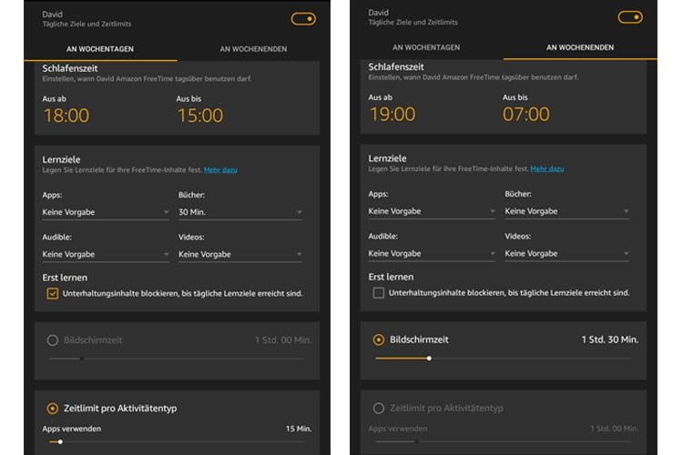 Zeitlimits und Lernziele festlegen mit FreeTime bei der Amazon Fire HD 8 Kids Edition Zeitlimits und Lernziele festlegen mit FreeTime bei der Amazon Fire HD 8 Kids Edition