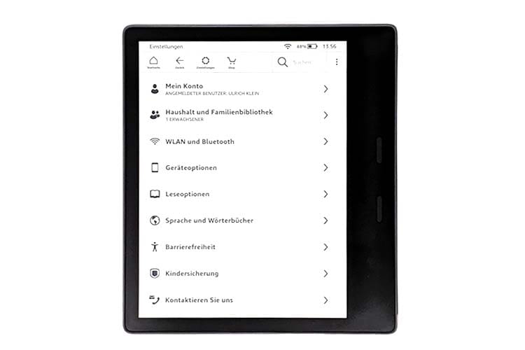 Die Einstellungen von Amazon Kindle Oasis sind übersichtlich angeordnet - das gefällt Die Einstellungen von Amazon Kindle Oasis sind übersichtlich angeordnet - das gefällt