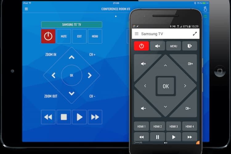 AnyMote App für Android und iOS auf einem Tablet und Smartphone AnyMote App für Android und iOS auf einem Tablet und Smartphone