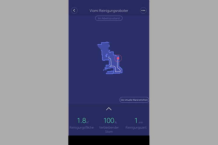 Gleich zu Beginn registriert der Viomi V2 Saugroboter die Gegebenheiten im Raum, die in der Mi App angezeigt werden Gleich zu Beginn registriert der Viomi V2 Saugroboter die Gegebenheiten im Raum, die in der Mi App angezeigt werden