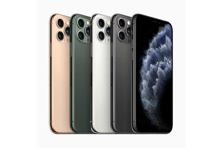 Apple iPhone 11 Pro hat ein Gehäuse aus texturiertem Glas und Edelstahl Apple iPhone 11 Pro hat ein Gehäuse aus texturiertem Glas und Edelstahl