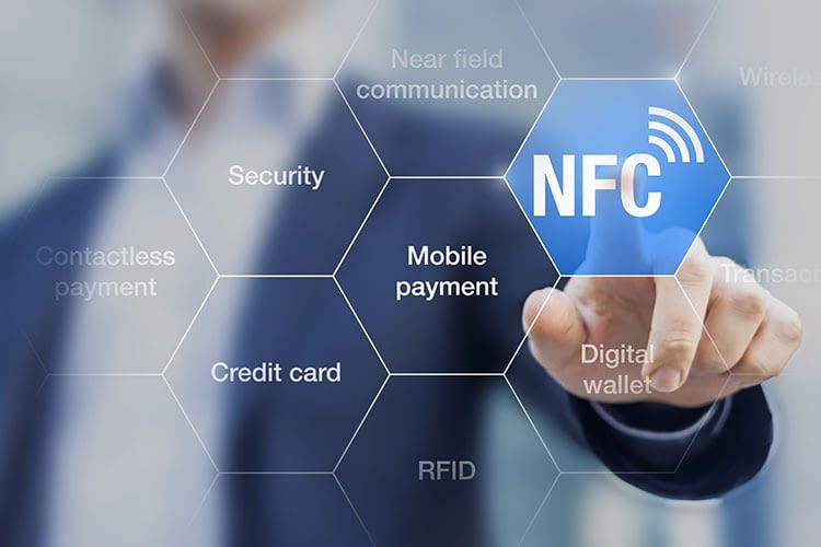 Apple Pay funktioniert mit NFC. Dabei werden keine personenbezogenen Daten übertragen Apple Pay funktioniert mit NFC. Dabei werden keine personenbezogenen Daten übertragen
