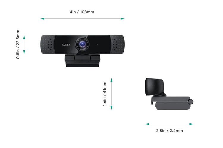 Die AUKEY PC-LM1E Webcam wird per Clip am Monitor befestigt Die AUKEY PC-LM1E Webcam wird per Clip am Monitor befestigt
