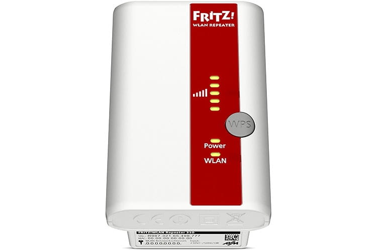 Die 5 LEDs des FRITZ!WLAN Repeaters zeigen die gefundene Signalstärke an Die 5 LEDs des FRITZ!WLAN Repeaters zeigen die gefundene Signalstärke an