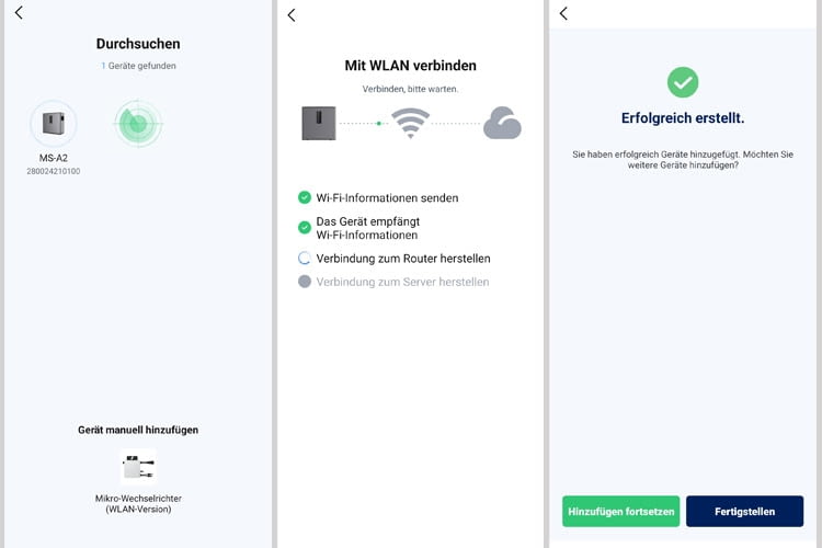 Hier sind einige der Hoymiles App Installationsschritte zu sehen Hier sind einige der Hoymiles App Installationsschritte zu sehen