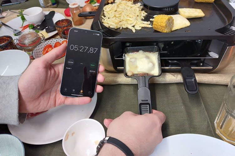 Hier ist gut zu sehen, dass der Käse noch keine Bräunung zeigt Hier ist gut zu sehen, dass der Käse noch keine Bräunung zeigt