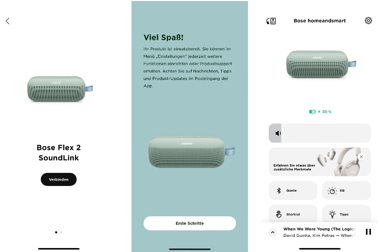 In der Bose App war die Box schnell eingerichtet In der Bose App war die Box schnell eingerichtet