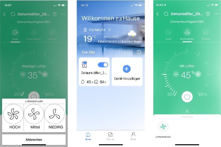 Die App zum Comfee Luftentfeuchter ist benutzerfreundlich gestaltet Die App zum Comfee Luftentfeuchter ist benutzerfreundlich gestaltet