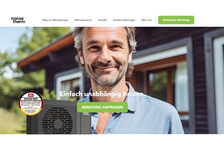 Die Website von hansetherm ist übersichtlich gestaltet Die Website von hansetherm ist übersichtlich gestaltet