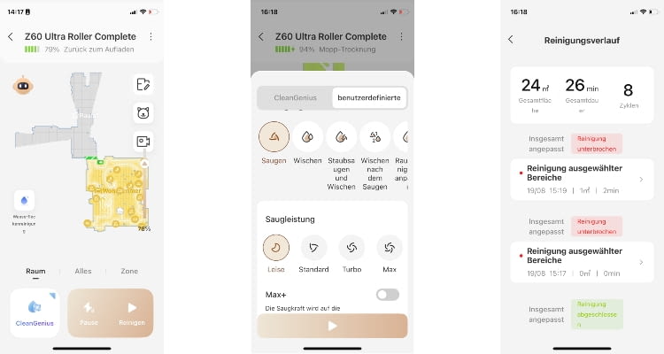 Die MOVAhome App bietet sehr viele Einstellungen Die MOVAhome App bietet sehr viele Einstellungen