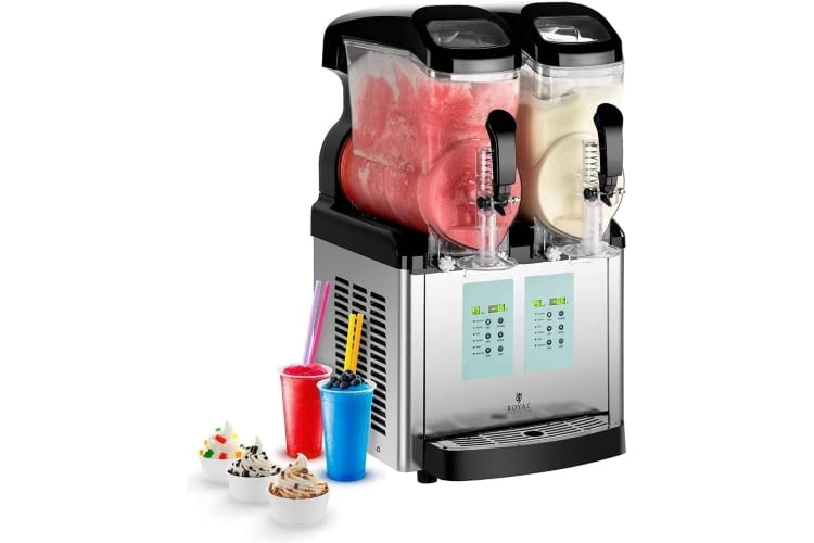 Die professionelle Slushmaschine von Royal Catering produziert Slushies in großen Mengen Die professionelle Slushmaschine von Royal Catering produziert Slushies in großen Mengen