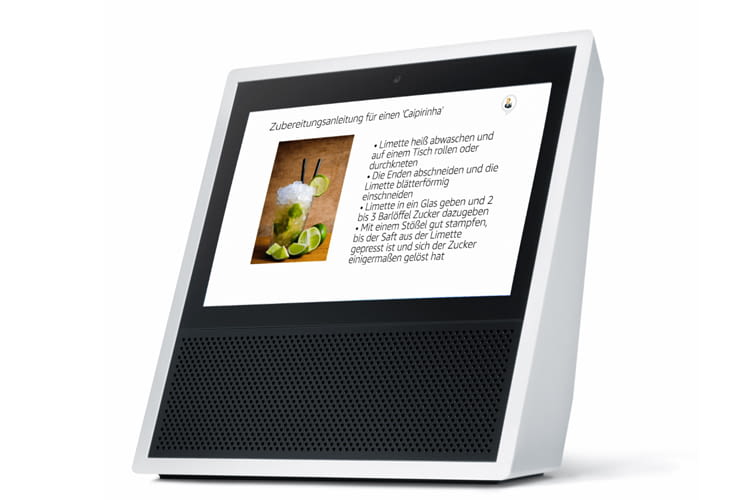 Auf Amazon Echo Show sieht man das Rezept übersichtlich angezeigt Auf Amazon Echo Show sieht man das Rezept übersichtlich angezeigt