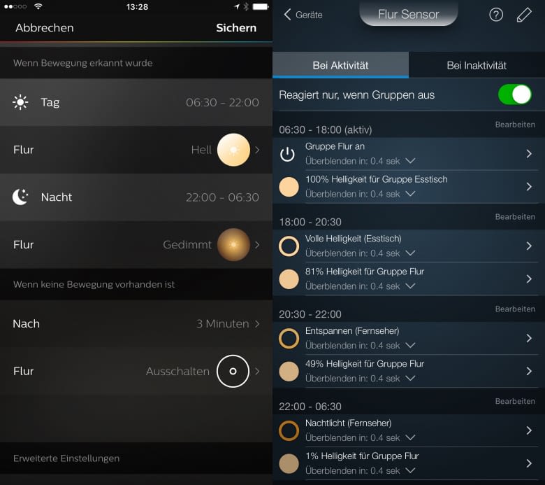 Mit seiner granularen Einstellung hat iConnectHue die Nase vorn Mit seiner granularen Einstellung hat iConnectHue die Nase vorn
