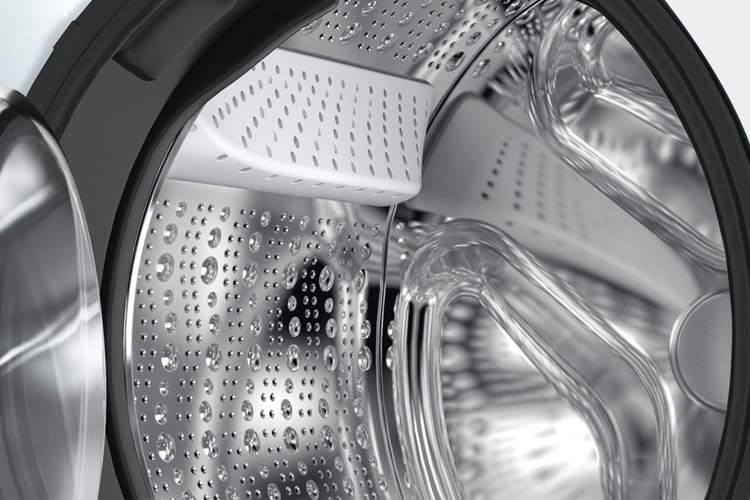 Die Waschtrommel hat ein Fassungsvermögen von 65 Litern Die Waschtrommel hat ein Fassungsvermögen von 65 Litern