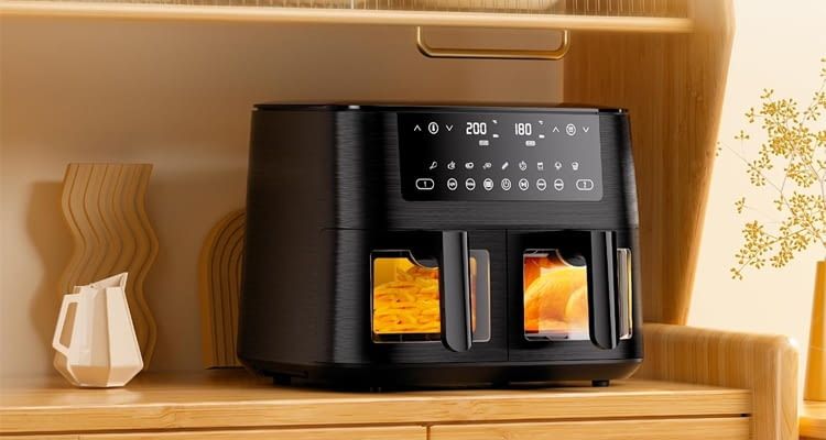 Diese große Fritteuse besticht durch gleich zwei Sichtfenster Diese große Fritteuse besticht durch gleich zwei Sichtfenster