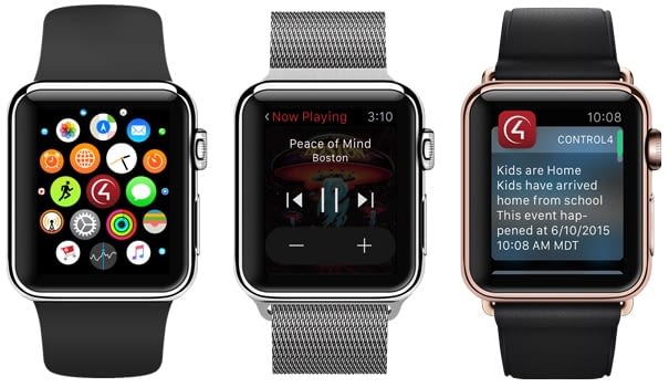 Die Control4 App ist auch über die AppleWatch nutzbar Die Control4 App ist auch über die AppleWatch nutzbar