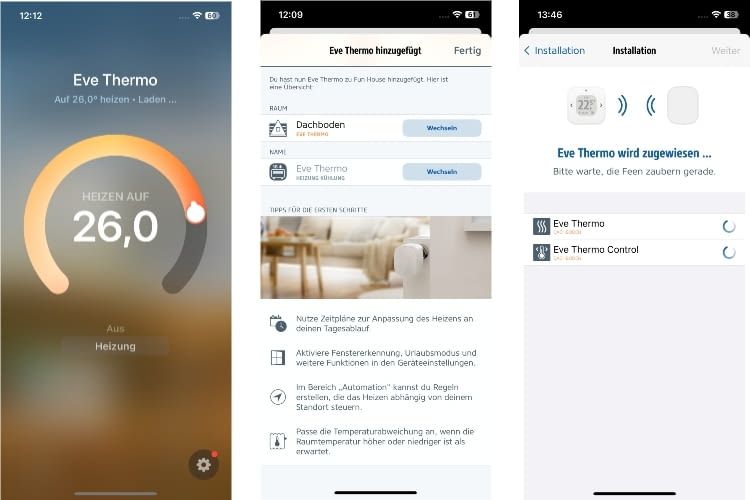 In allen Apps funktionierte die Einrichtung mit dem Eve Thermo sehr gut. Dafür gab es Probleme bei der Kopplung mit dem Thermo Control In allen Apps funktionierte die Einrichtung mit dem Eve Thermo sehr gut. Dafür gab es Probleme bei der Kopplung mit dem Thermo Control