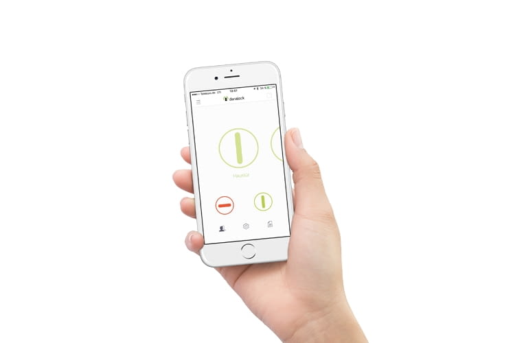 Per Smartphone App lassen sich alle Danalock Smartlocks bequem verwalten Per Smartphone App lassen sich alle Danalock Smartlocks bequem verwalten