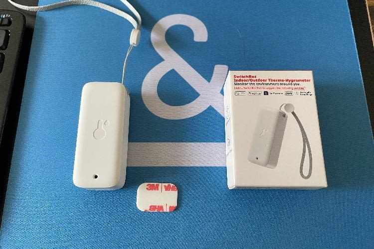 Der Lieferumfang des SwitchBot Hygrometer ist sehr überschaubar Der Lieferumfang des SwitchBot Hygrometer ist sehr überschaubar